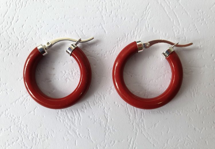 Серьги кольцо коричневое, 3 см