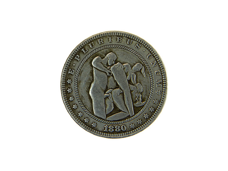 Hobo Nickel №8, монета 1 доллар США 1880 год, копия, 39 мм