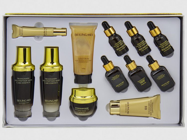 Набор косметики BELINGMEI Moisturize Skin Transamin Polypeptide Facial Enjoy Twelve Gift транексамовая кислота, увлажнение и борьба с пигментацией кожи, 12 позиций