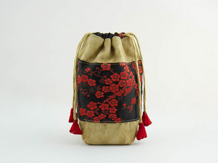 Мешочек лоскутный redrobe 12, лен, мешковина, шелк, 145 мм