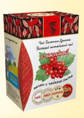 Зеленый китайский чай с калиной, 20 фильтр/пак