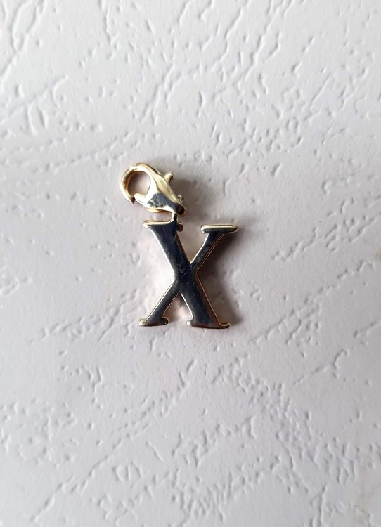 Подвеска "X" на застежке, металл, 3 см