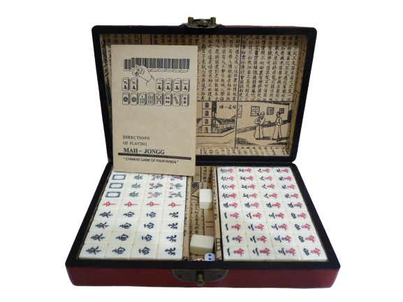 Настольная игра Маджонг в кожаном чемоданчике, 23 см