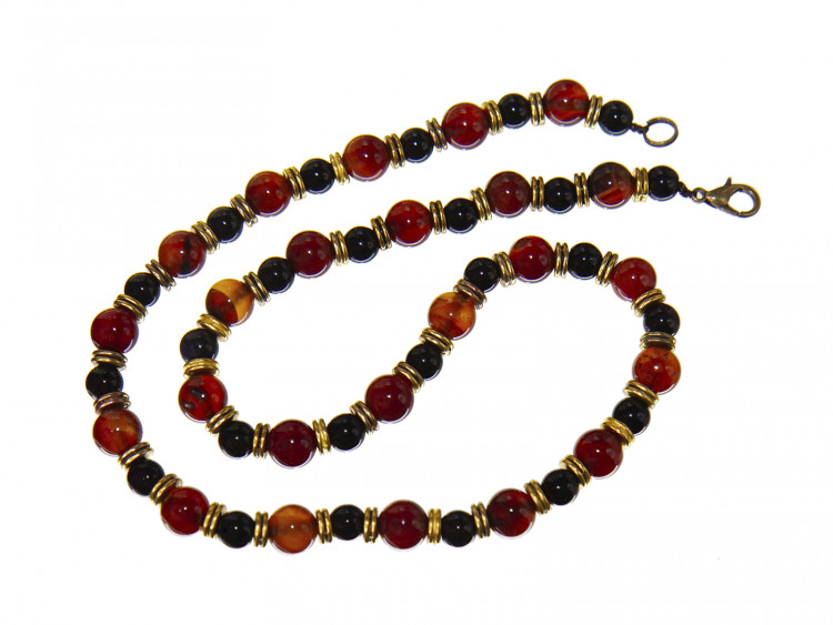 Бусы redrobe «Таежный мед», агат, металл, 45 см