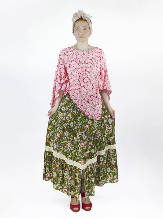 Блуза "Розовые перья", redrobe 44